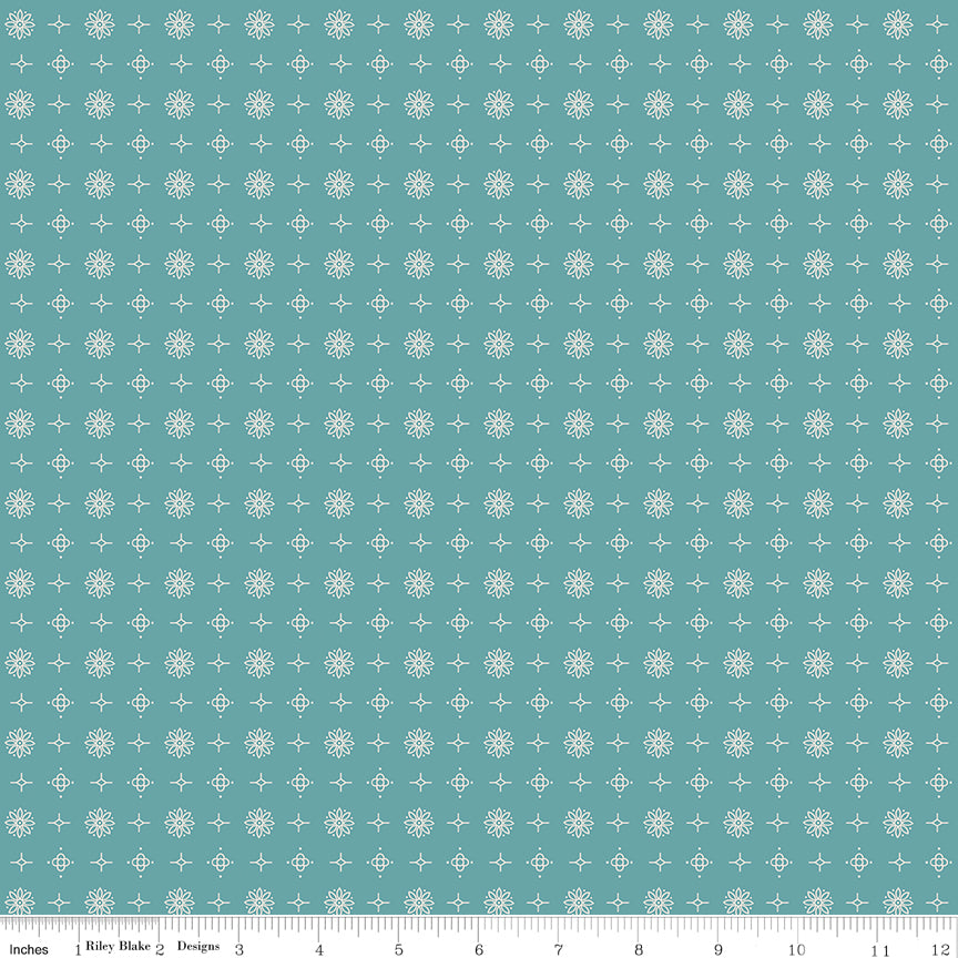 Americana Quilt Fabric by Lori Holt - Lincoln in Raindrop Aqua - C16084-RAINDROP