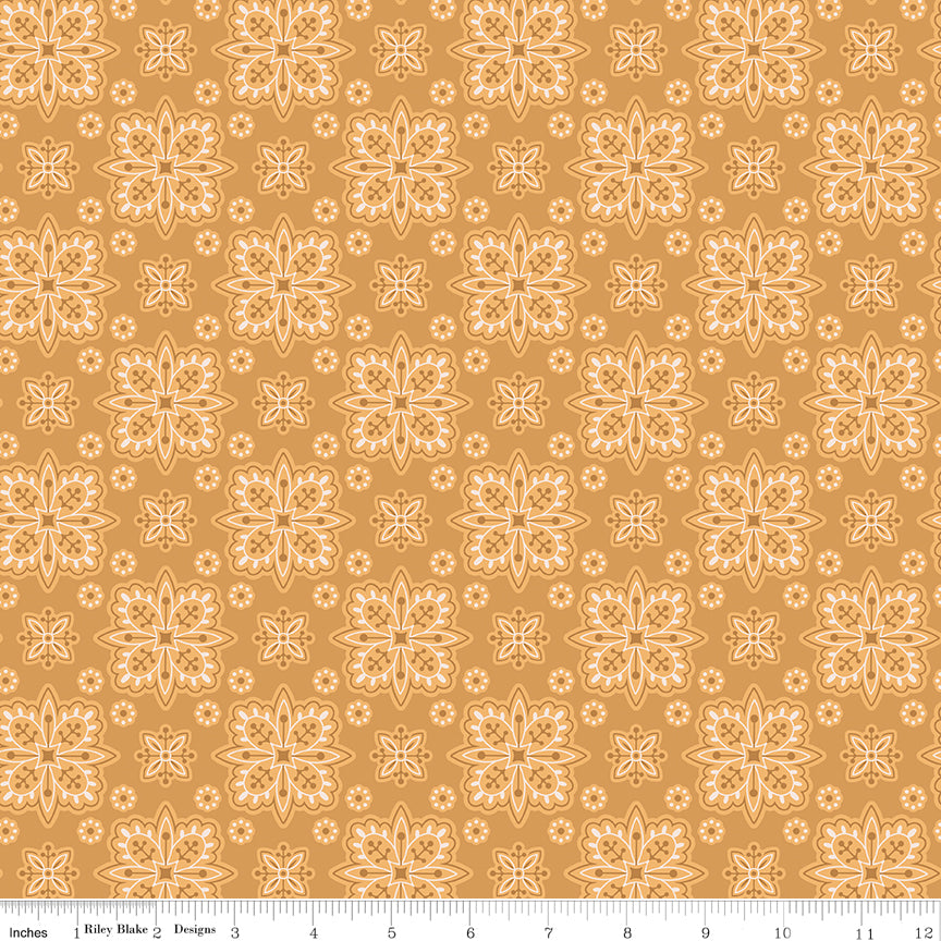 Americana Quilt Fabric by Lori Holt - Parade in Cider Gold - C16085-CIDER