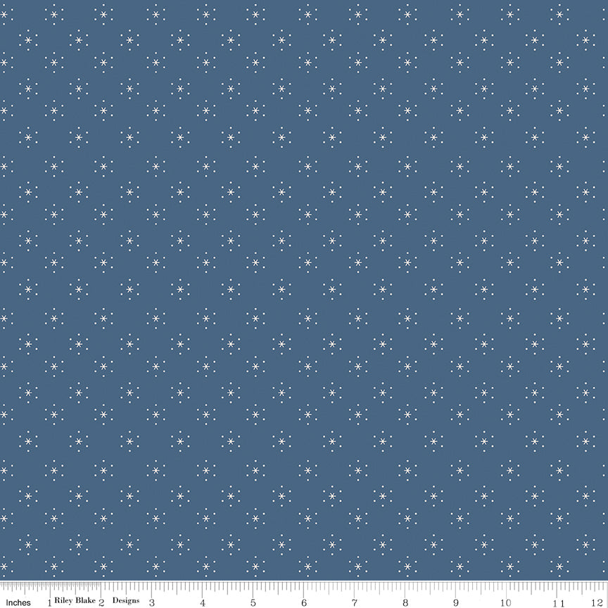 Americana Quilt Fabric by Lori Holt - Sparkle in Denim Blue - C16086-DENIM