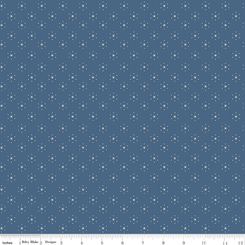 Americana Quilt Fabric by Lori Holt - Sparkle in Denim Blue - C16086-DENIM