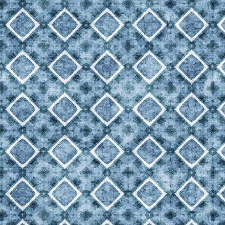 Animal Alphabet Quilt Fabric - Diamond Geo in Blue - 1649 29844 B
