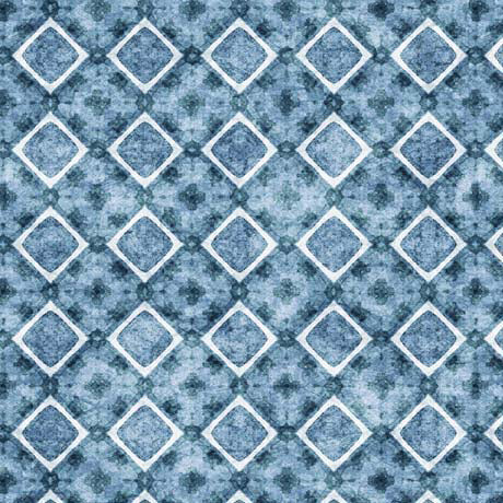 Animal Alphabet Quilt Fabric - Diamond Geo in Blue - 1649 29844 B