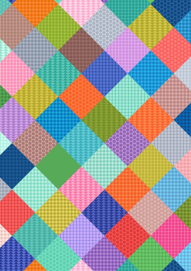 Animal Alphabet Quilt Fabric - Patchwork Multi - A974A