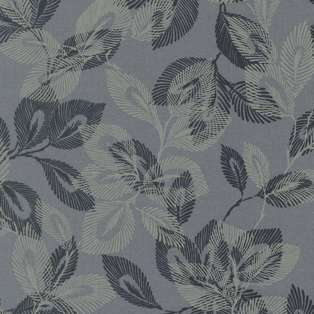 Arabesque Quilt Fabric - Palm in Dusk Blue - 33831 16