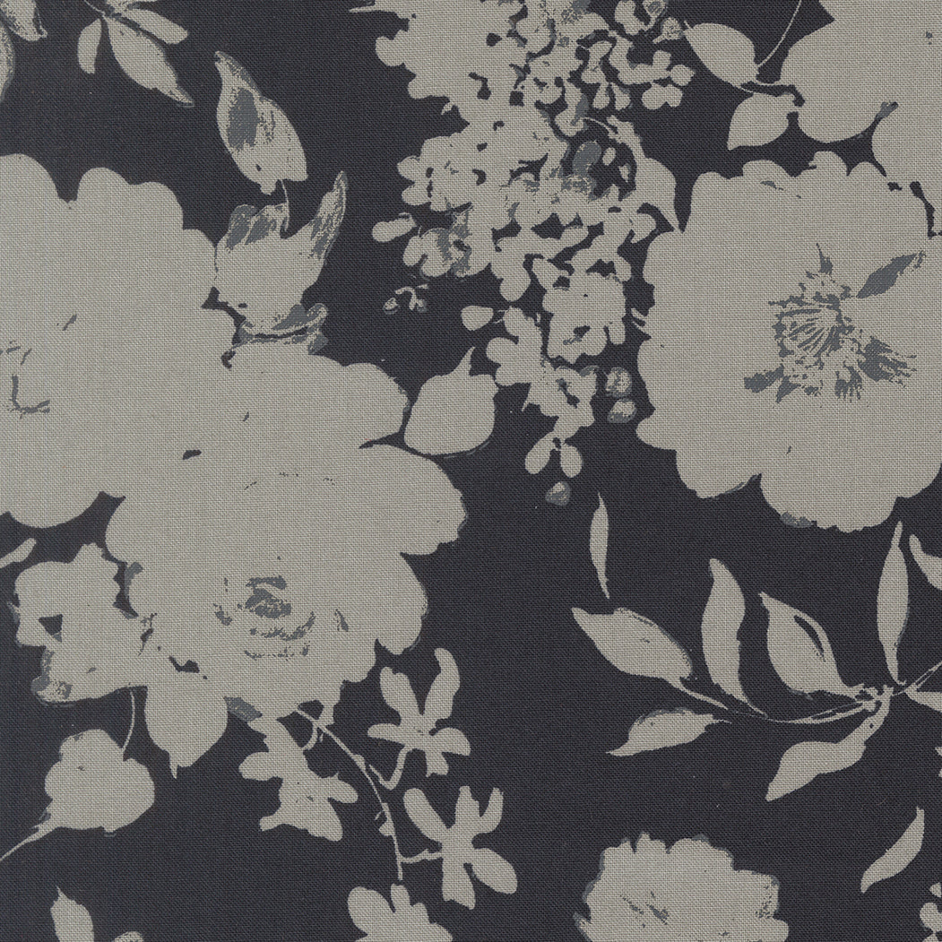 Arabesque Quilt Fabric - Whisper Florals in Midnight Blue  - 33830 17