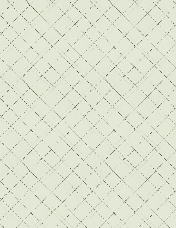 Au Naturel Quilt Fabric - Diagonal Plaid in Green - 3041 17822 777