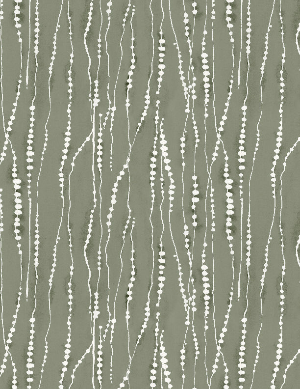 Au Naturel Quilt Fabric - Dotted Stripe in Green - 3041 17823 711