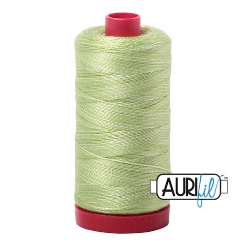 Aurifil 12 wt cotton thread, 350m, Light Spring Green Varigated (3320)