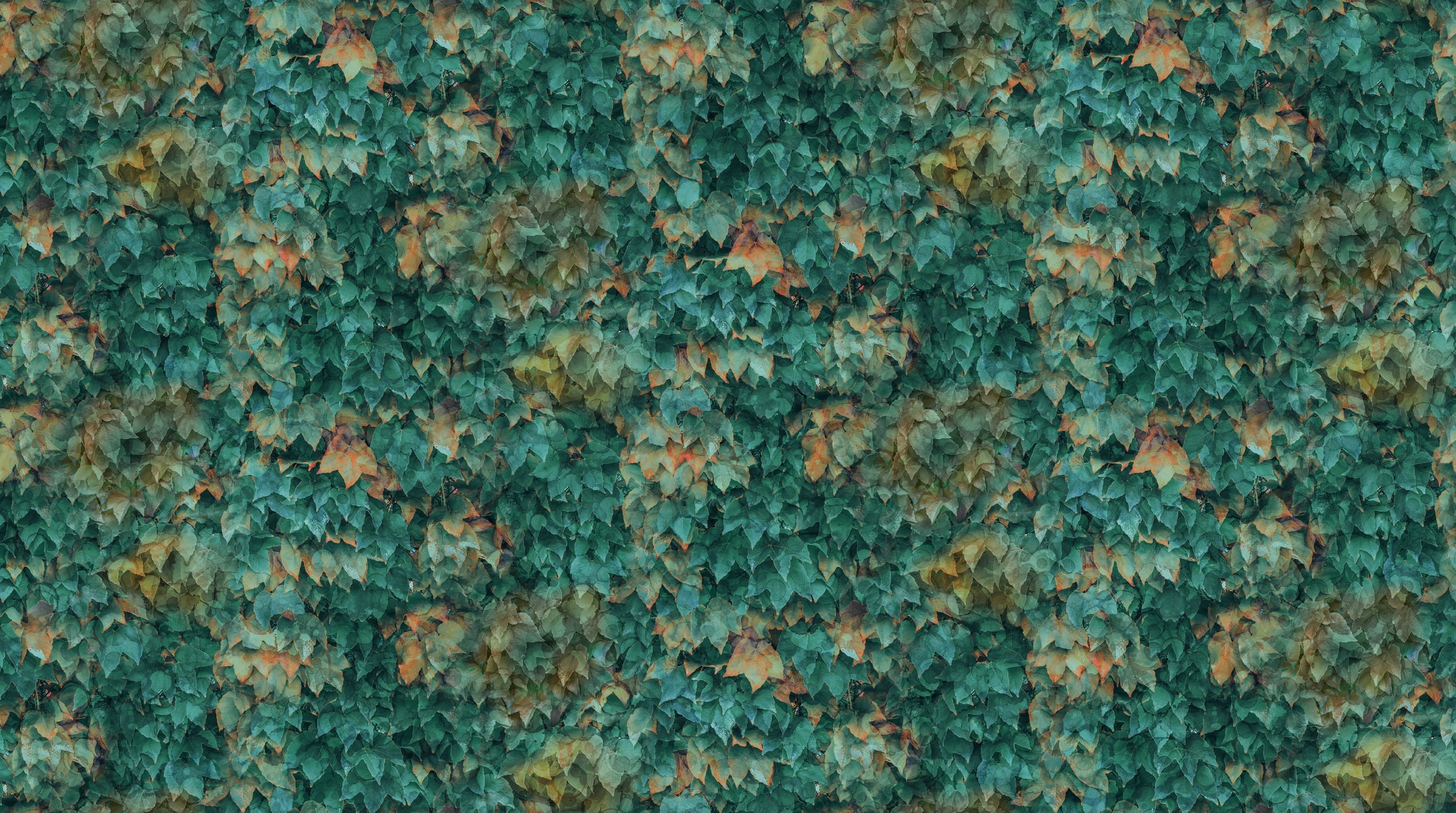 Autumn Breeze Quilt Fabric - Layered Leaves in Teal - DP28059-66