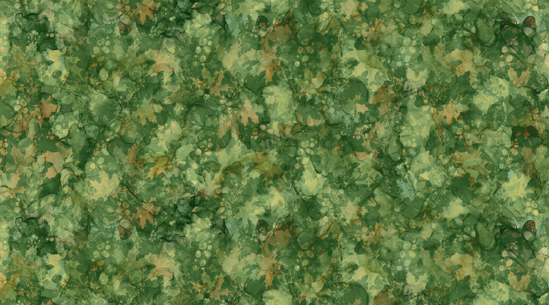 Autumn Breeze Quilt Fabric - Leaf Texture in Dark Green - DP28058-76