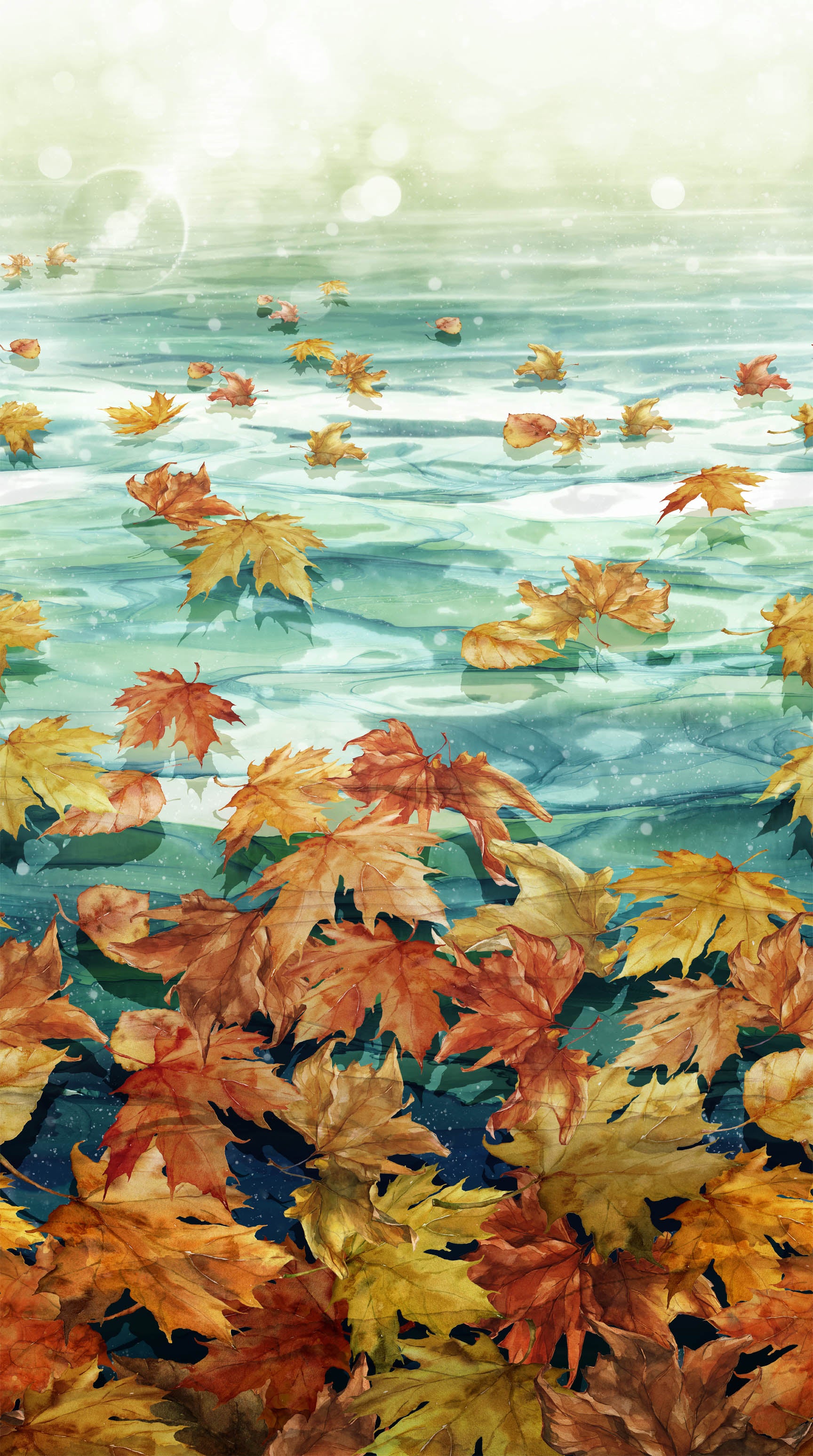 Autumn Breeze Quilt Fabric - Ombre in Teal/Multi - DP28056-66