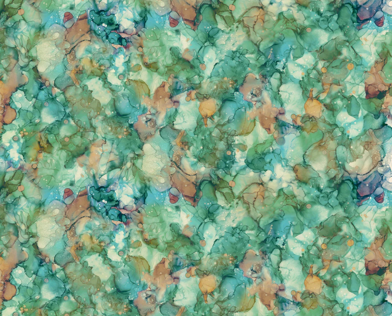 Autumn Breeze Quilt Fabric - Large Texture in Medium Teal - DP28061-63