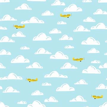 Aviation Adventures Quilt Fabric - Cloud Climber in Sky Blue - DDC12042-SKYX-D