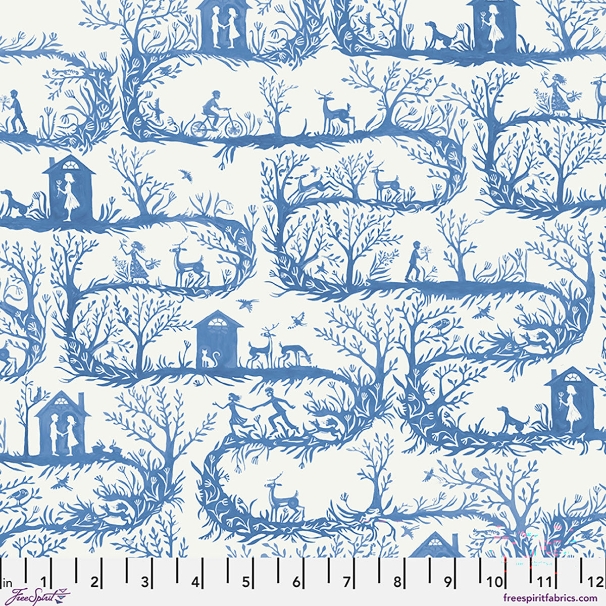 Azul Quilt Fabric - Long Road Home in Azul Blue - PWAT017.AZUL