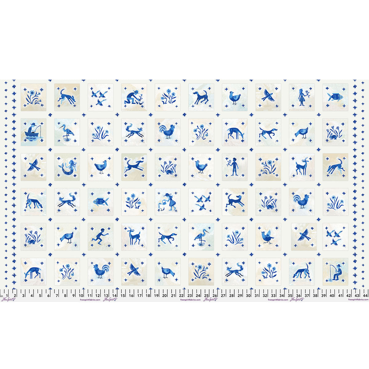 Azul Quilt Fabric - Azulejos in Azul Blue - PWAT013.AZUL - SOLD AS RUNNING YARDAGE