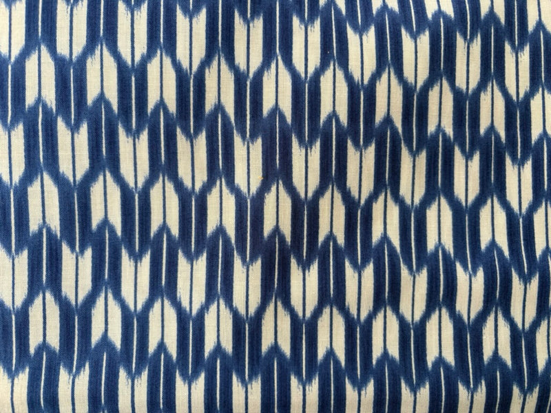 Sevenberry Shibori Blues Quilt Fabric - Chevron in Cobalt Blue - 850257 D9-3 - Imported from Japan