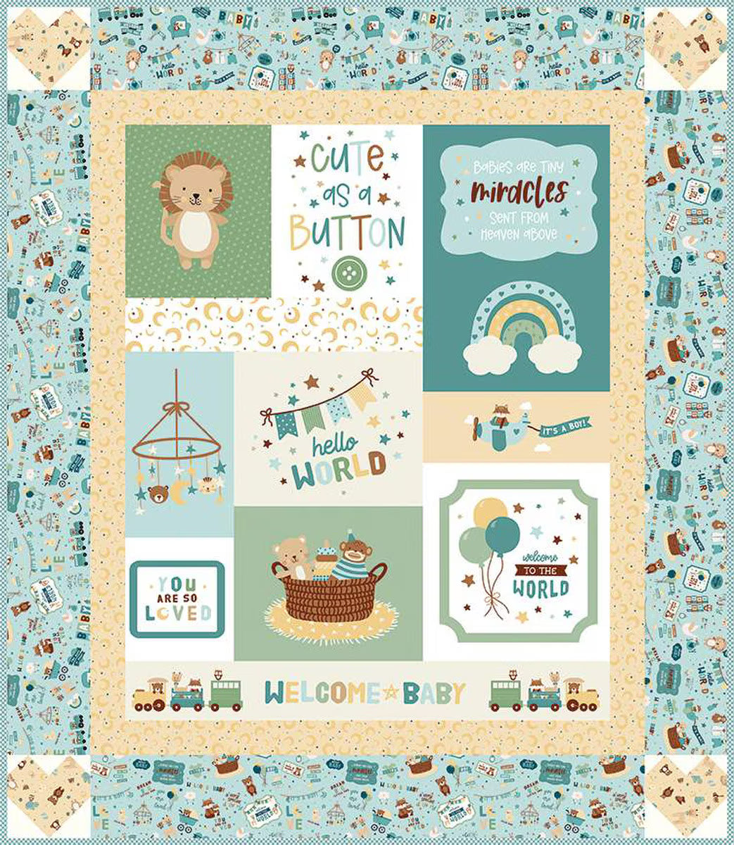 Baby Boy Cute as a Button Quilt Kit - KT-16760