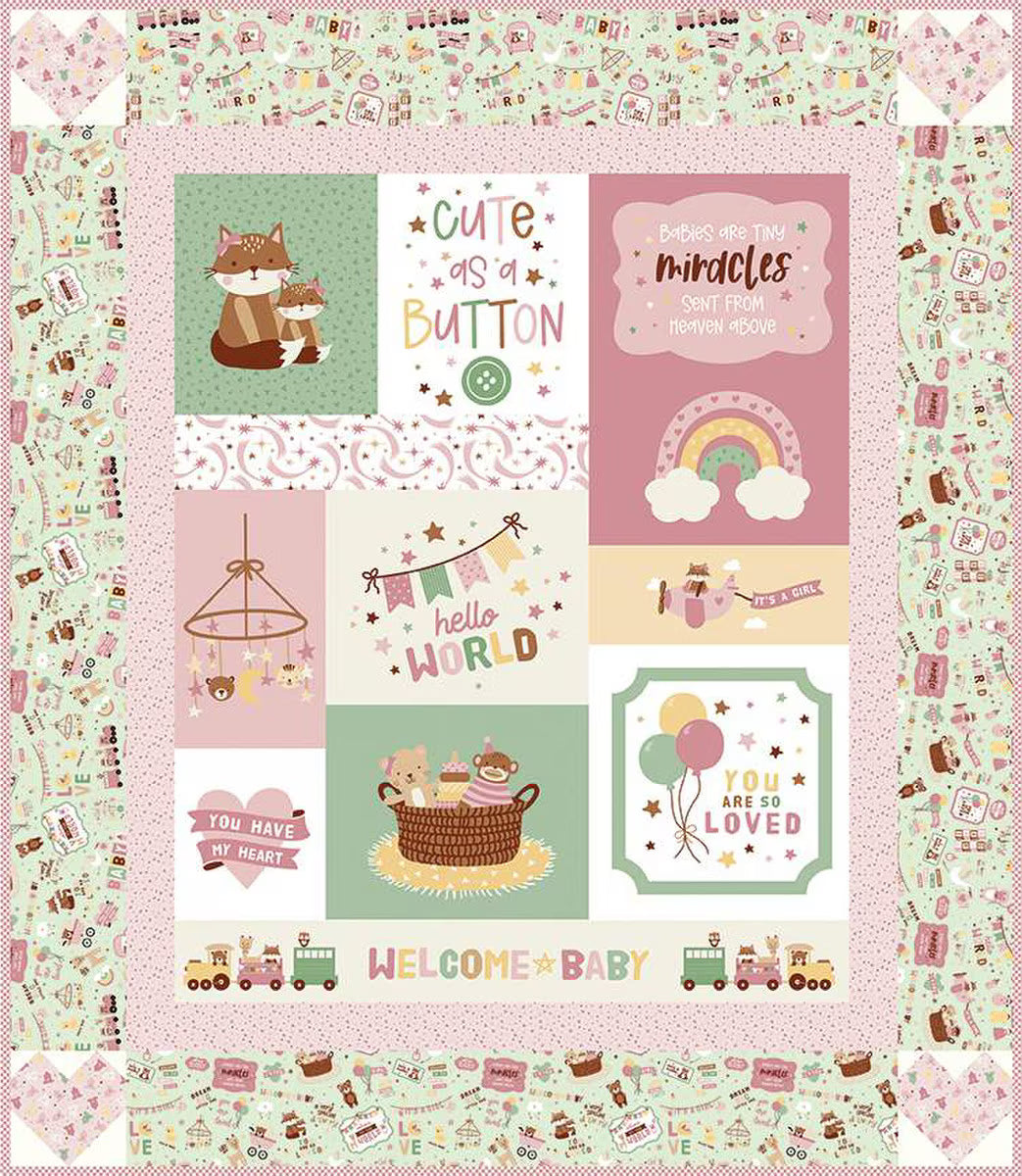 Baby Girl Cute as a Button Quilt Kit - KT-16770