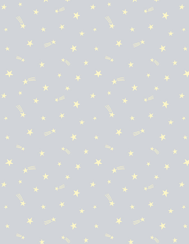 Baby's Adventure Quilt Fabric - Ditsy Stars in Gray - 1876 69314 995
