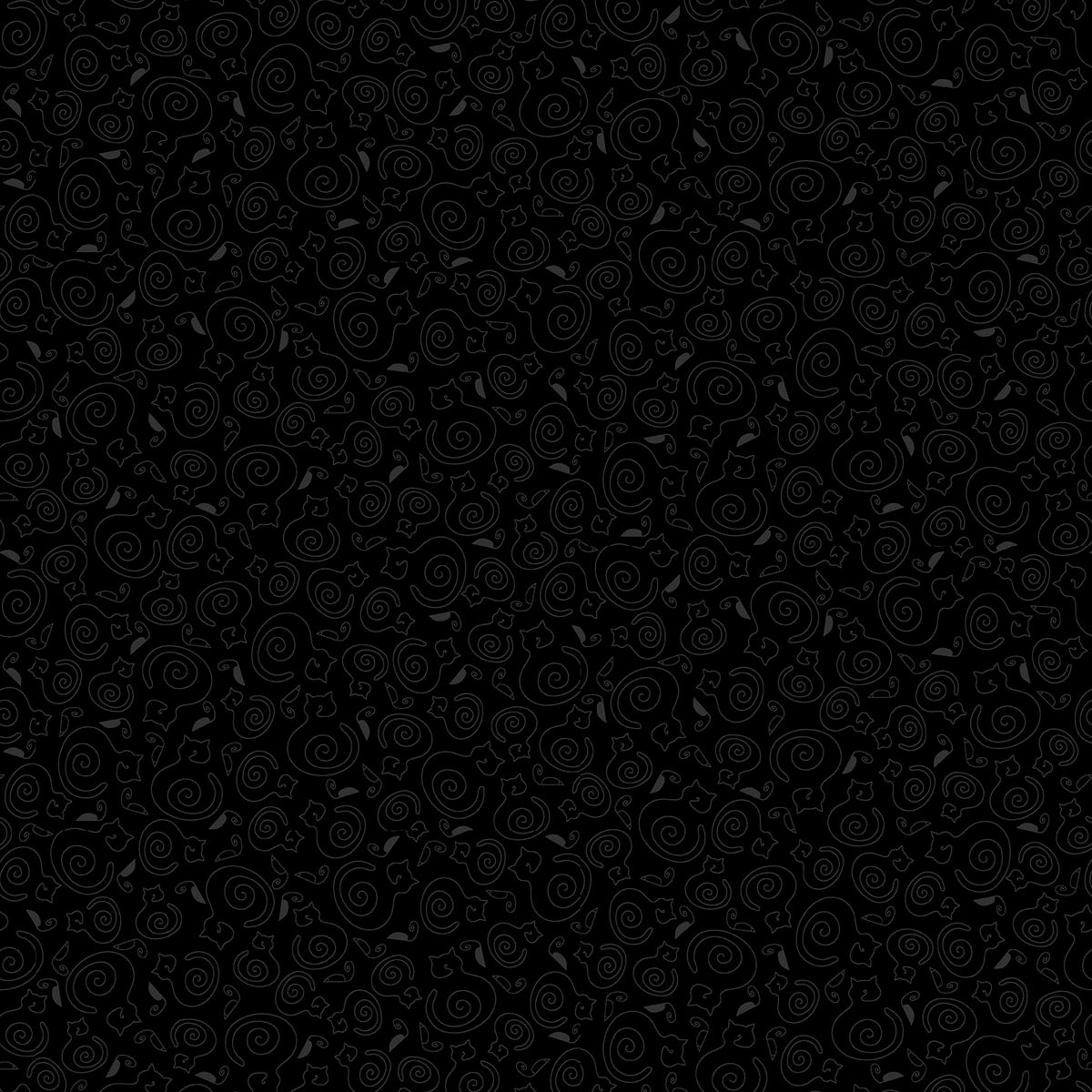 Back in Black Quilt Fabric - Cat and Mouse in Black - 1611-99B