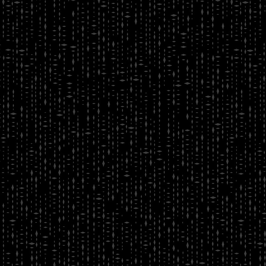 Back in Black Quilt Fabric - Diamonds in Black - 1613-99B