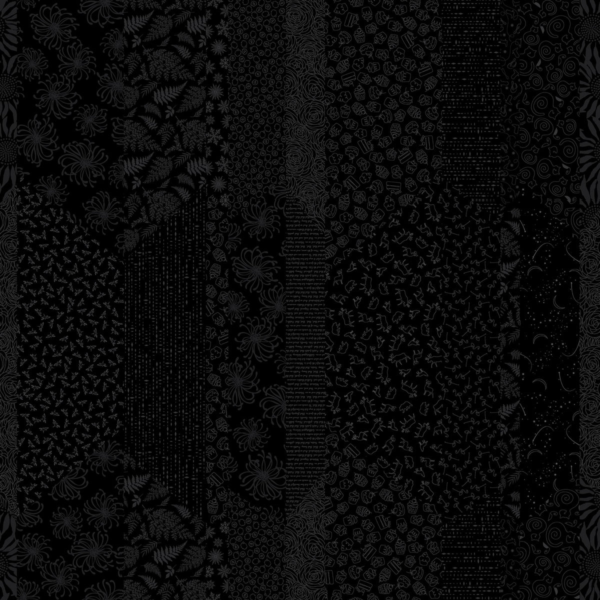 Back in Black Quilt Fabric - Scrappy Background in Black - 1622-99B