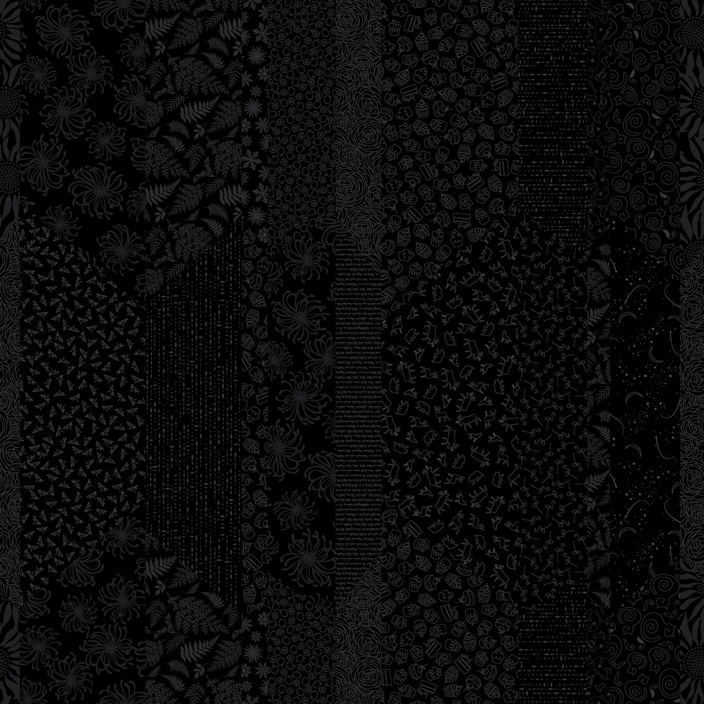 Back in Black Quilt Fabric - Scrappy Background in Black - 1622-99B