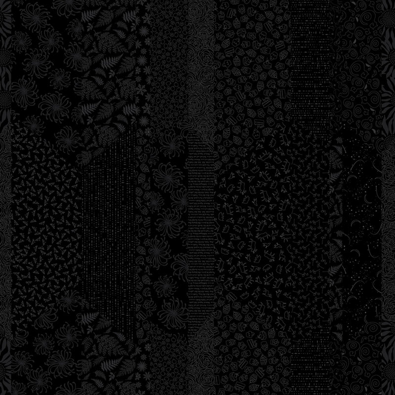 Back in Black Quilt Fabric - Scrappy Background in Black - 1622-99B
