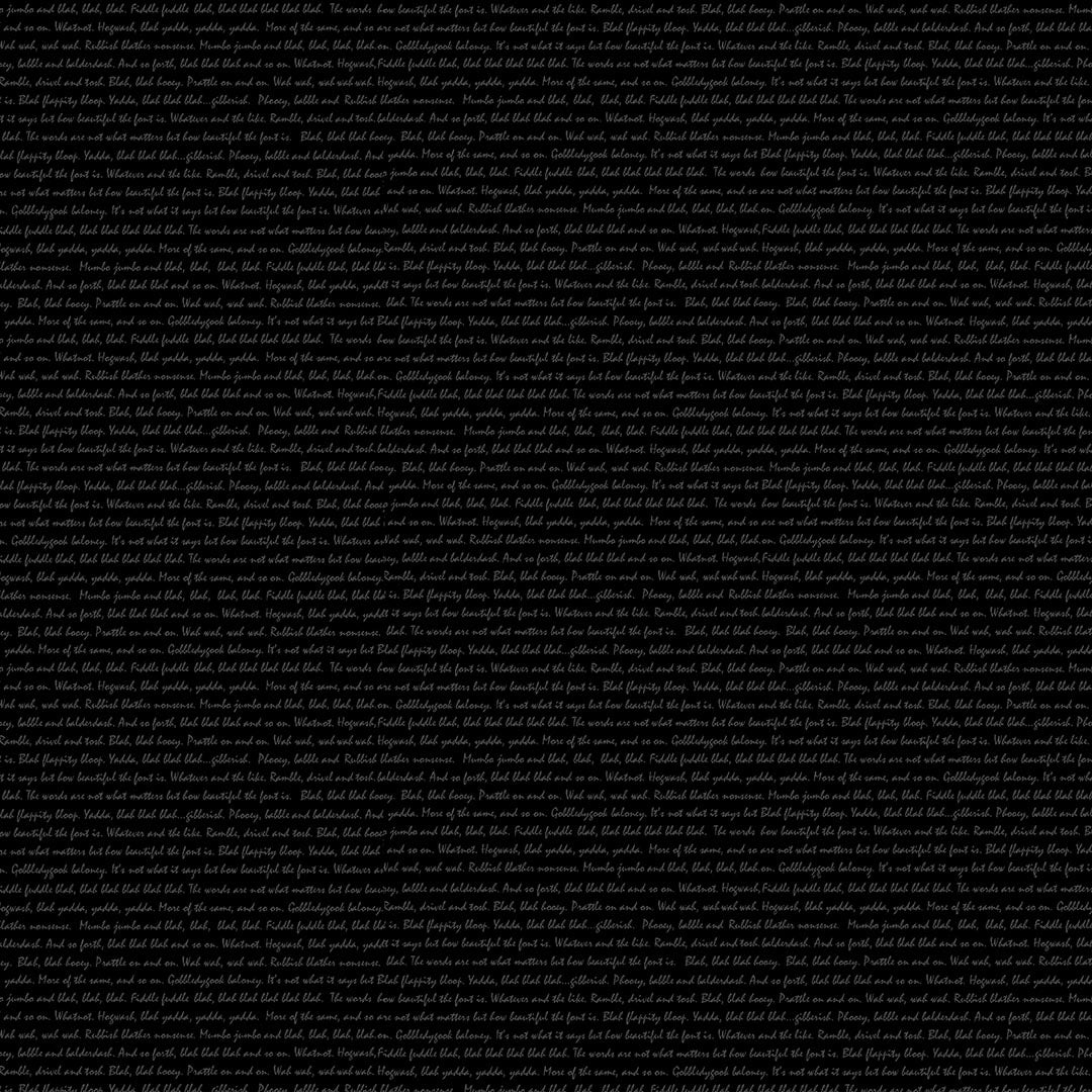 Back in Black Quilt Fabric - Word Ramble in Black - 1619-99B