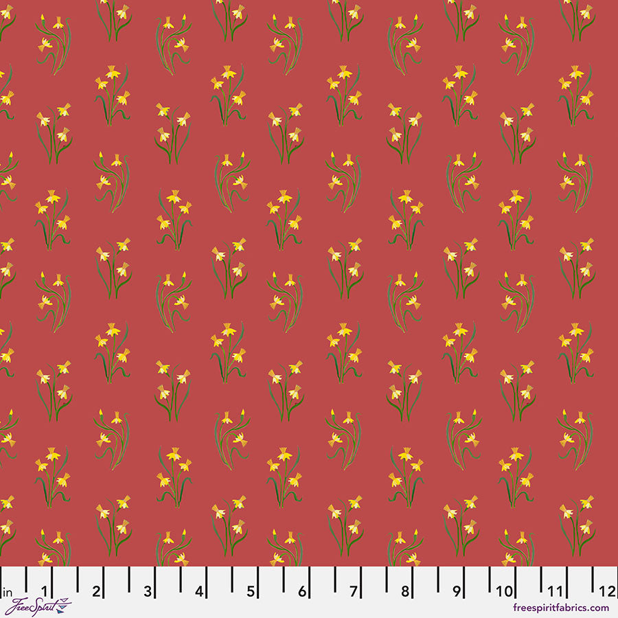 Backyard Wonders Quilt Fabric - Backyard Bouquets in Red - PWAT012.RED