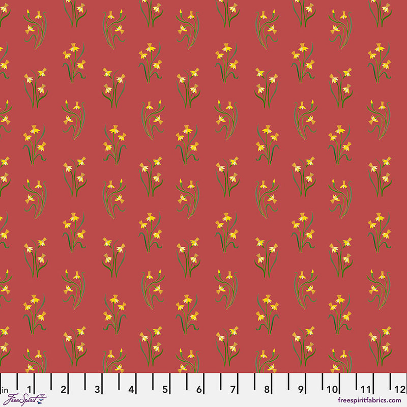 Backyard Wonders Quilt Fabric - Backyard Bouquets in Red - PWAT012.RED
