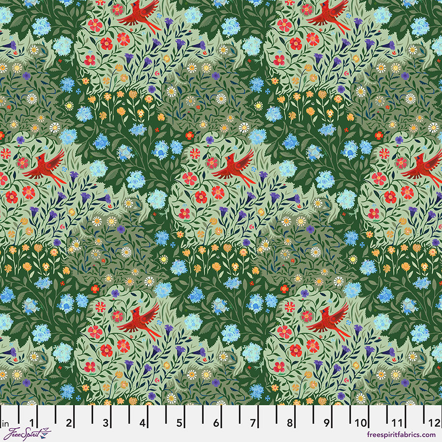 Backyard Wonders Quilt Fabric - Through the Garden in Green - PTAT003.GREEN