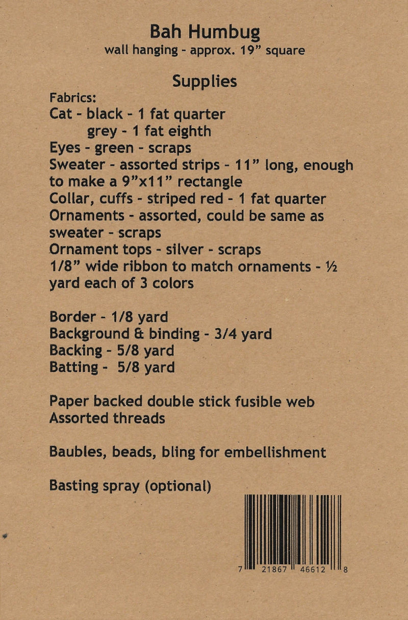 Bah Humbug Quilt Pattern - TB6128