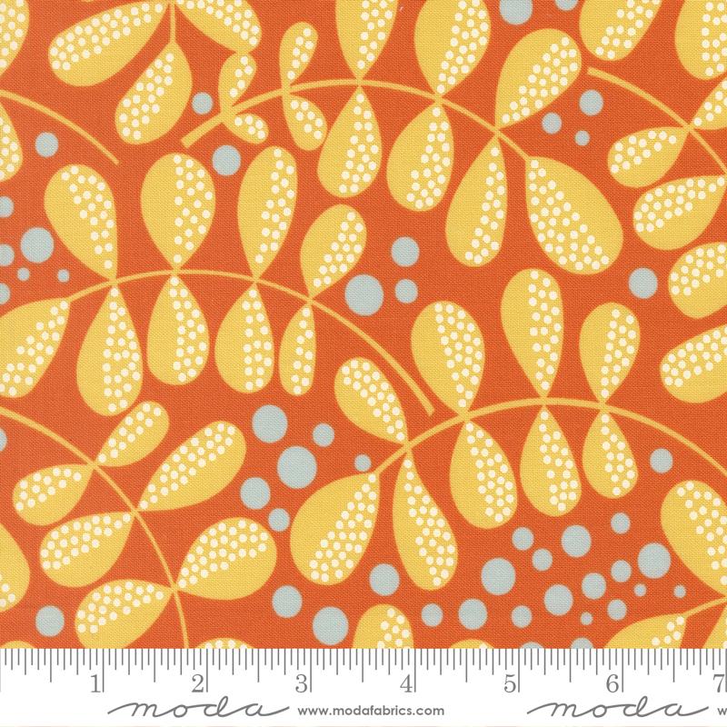 Balisong Quilt Fabric - Fern Fiesta in Papaya Orange - 11663 16