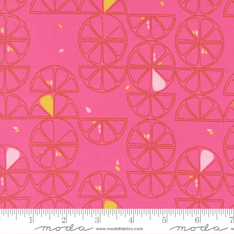 Balisong Quilt Fabric - Lemon Slice in Hibiscus Pink - 11661 14