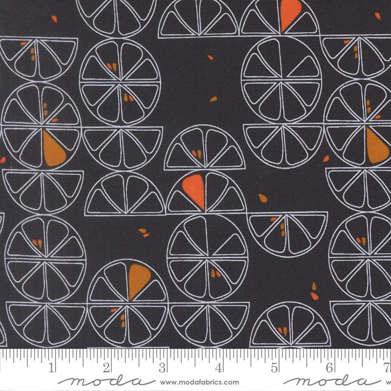 Balisong Quilt Fabric - Lemon Slice in Midnight Black - 11661 12