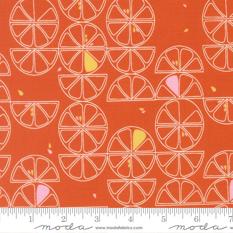 Balisong Quilt Fabric - Lemon Slice in Papaya Orange - 11661 16