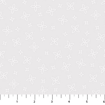 Basically Black and White Quilt Fabric - Quatrefoil in White - 10730-10