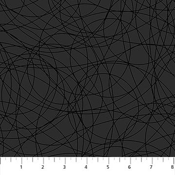 Basically Black and White Quilt Fabric - Radial in Black - 10721-99
