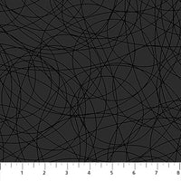 Basically Black and White Quilt Fabric - Radial in Black - 10721-99