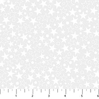 Basically Black and White Quilt Fabric - Twinkle in White - 10726-10
