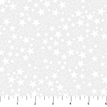 Basically Black and White Quilt Fabric - Twinkle in White - 10726-10