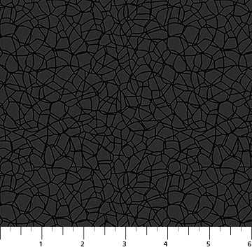 Basically Black and White Quilt Fabric - Voronoi in Black - 10725-99