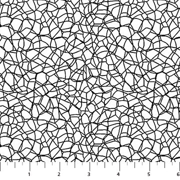 Basically Black and White Quilt Fabric - Voronoi in Positive - 10725-11