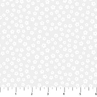 Basically Black and White Quilt Fabric - Blossoms in White - 10724-10