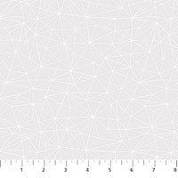 Basically Black and White Quilt Fabric - Geo Mesh in White - 10720-10