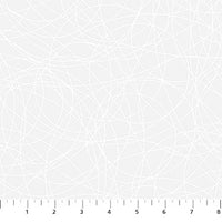 Basically Black and White Quilt Fabric - Radial in White - 10721-10