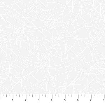 Basically Black and White Quilt Fabric - Radial in White - 10721-10