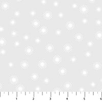 Basically Black and White Quilt Fabric - Starbursts in White - 10722-10