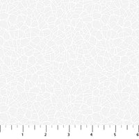 Basically Black and White Quilt Fabric - Voronoi in White - 10725-10